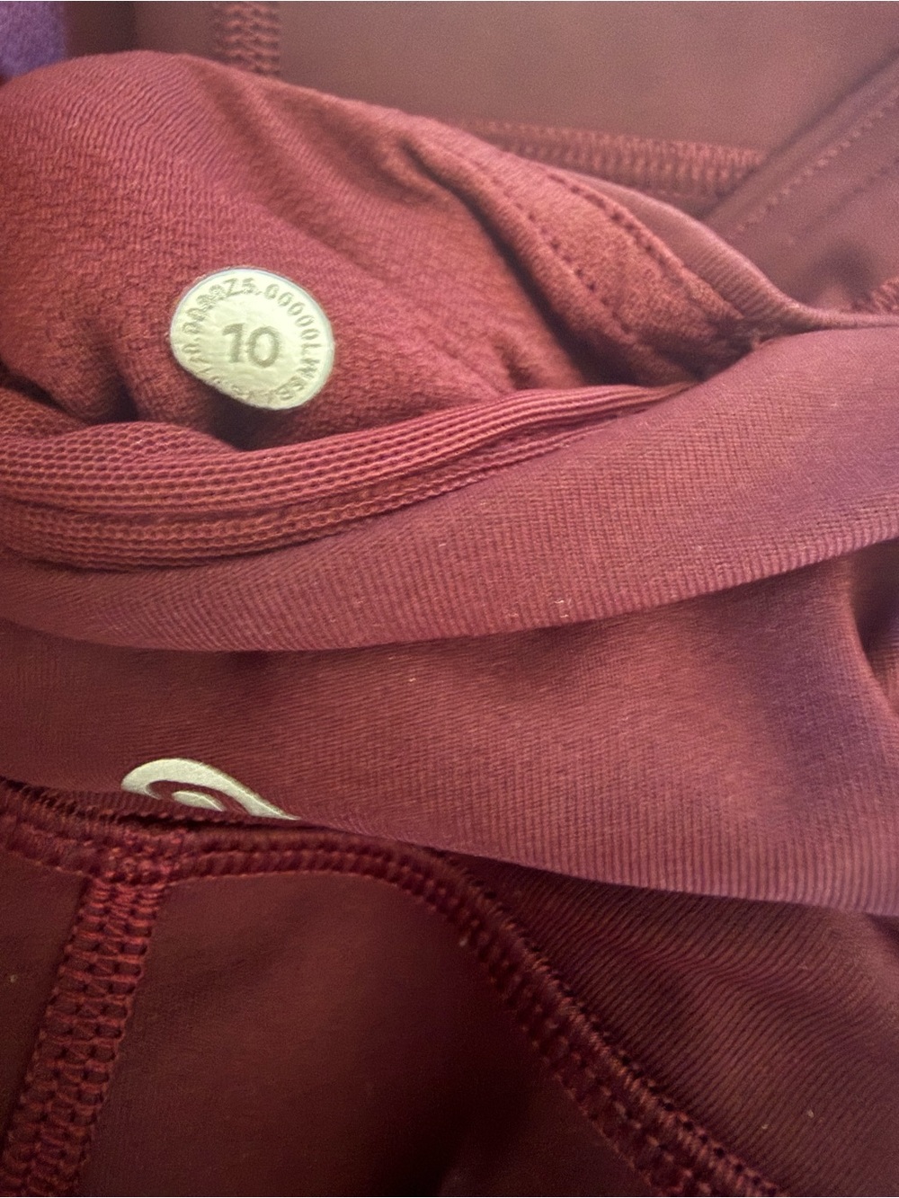 Lululemon Pace Rival High-Rise Crop 22” Red Merlot Mesh Leggings 10 - Picture 5 of 5